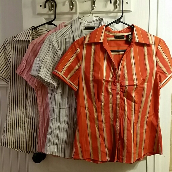 Bundle of 4 striped button down shirts