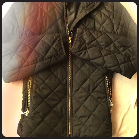 Black quilted jacket