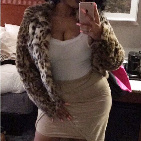 Cheetah print faux fur coat