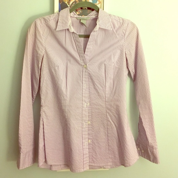 H&M button down striped shirt (purple) size 6