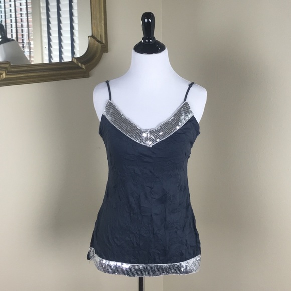 SELF ESTEEM Wrinkle Tank with Embellishments Med