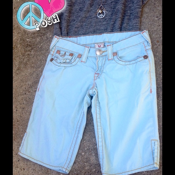 blue true religion shorts