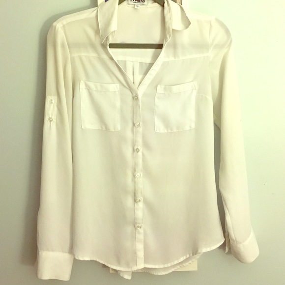 Express button down top - size XS - white