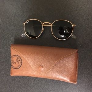 Ray Ban Round Metal Gold Sunglasses