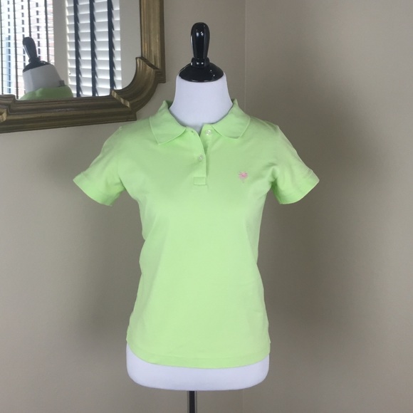 LILLY PULITZER Lime Green Polo Shirt Size Medium