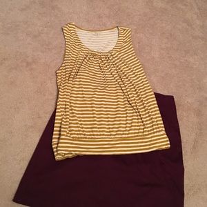 Gold & cream stripped top