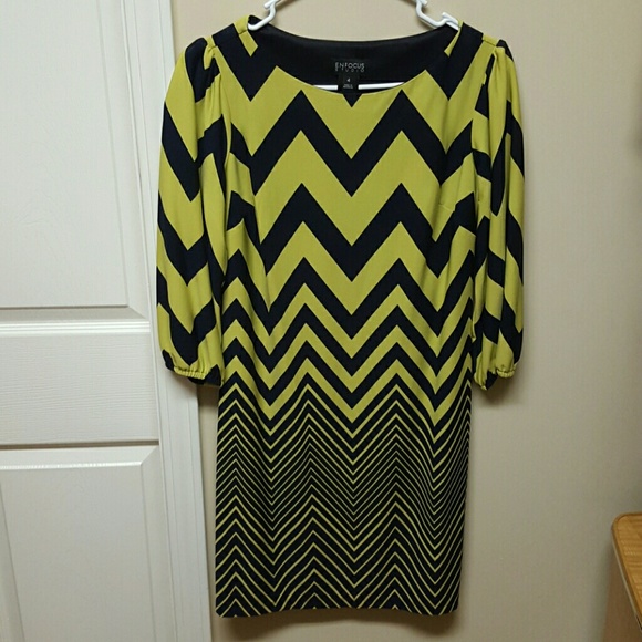 Green and navy Chevron dress.