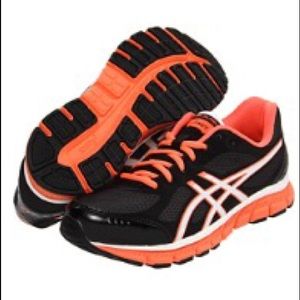Asics Gel-Flash Sneakers size 6.5 black/orange