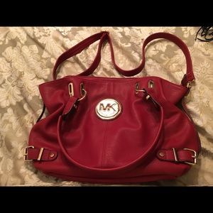 Red MK cross body bag