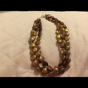 New Silpada Bronze coin pearl necklace