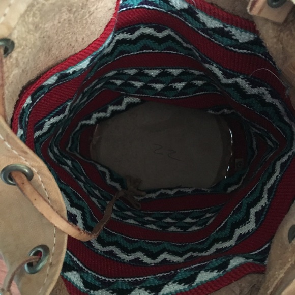 Aztec Leather Drawstring Backpack - Picture 4 of 4