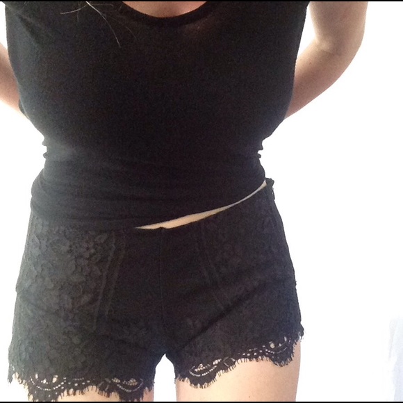 For Love and Lemons Pants - For Love and Lemons Black Lace Short Hot Shorts