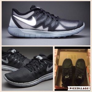 black/grey reflect Nike free run flash 5.0 (GS)