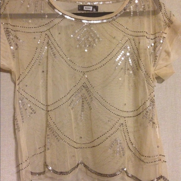 Bik Bok sheer embroidered tee