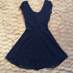 Navy Blue Lace Dress