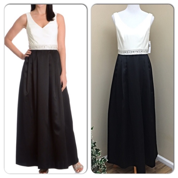 Patra Two-tone Embellished Waist Gown with Pockets