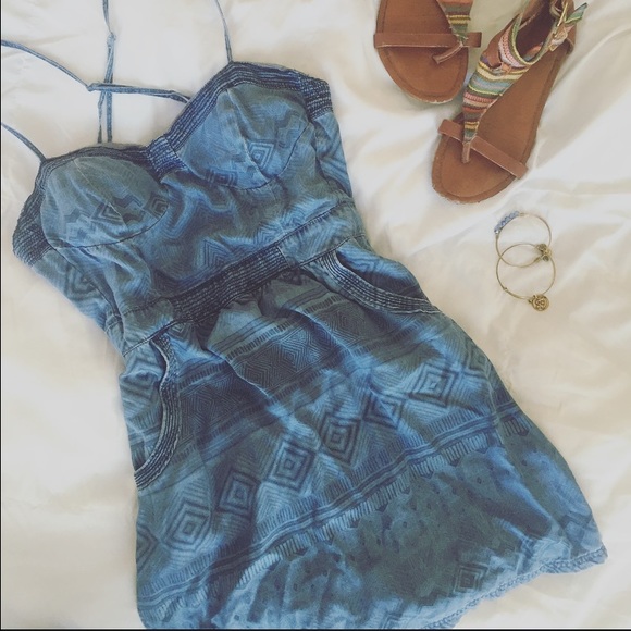 Denim Look Aztec Dress