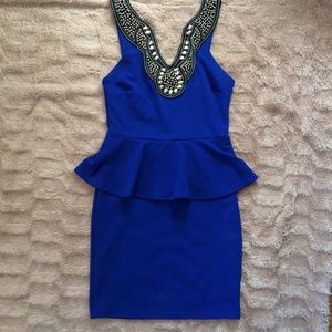 Royal Blue Peplum Dress