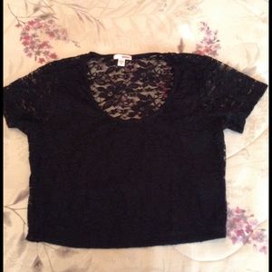 Lace crop top.