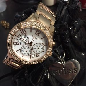 Rose gold GUESS watch