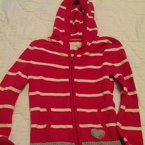 Hooded zippered sweater