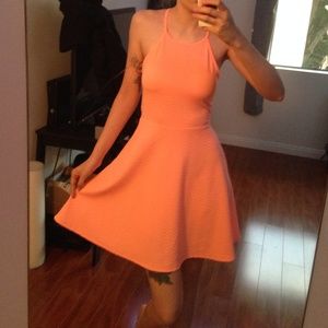 Cute new peachy spring dress! Long enough for work