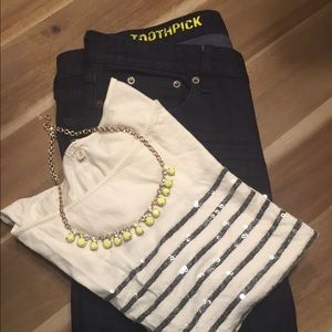 🔥 sale! Last call! Jcrew  Stripe Sequin Top