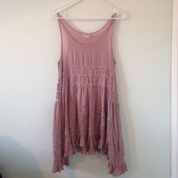 Free People Voile and Lace Trapeze XS misty pink