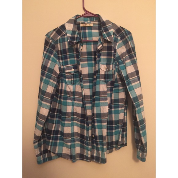 Blue button down flannel