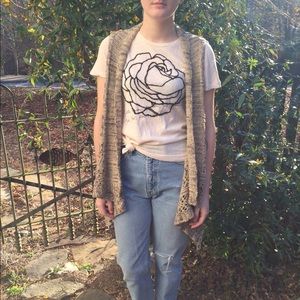 It's our love tan knit vest cardigan