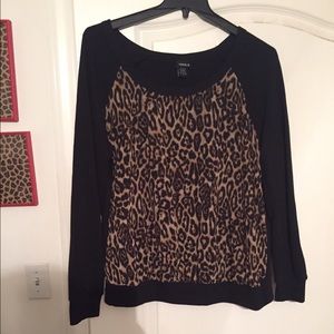 Cheetah print crew neck