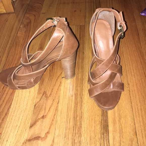 Brown strappy heals