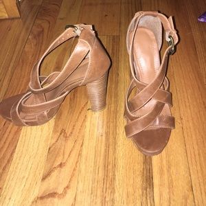 Brown strappy heals