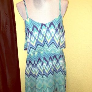 Teal Printed Day dress