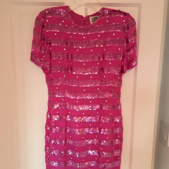 Elegant silk sequins dress