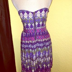 Francessca's strapless printed dress