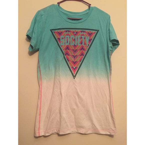 Blue ombré graphic tee