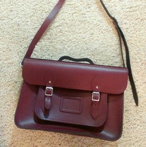 Authentic Cambridge leather burgundy satchel 14"