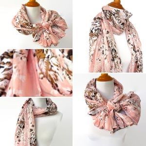 Women Pink Cotton Scarf Fashion Accessories Gift