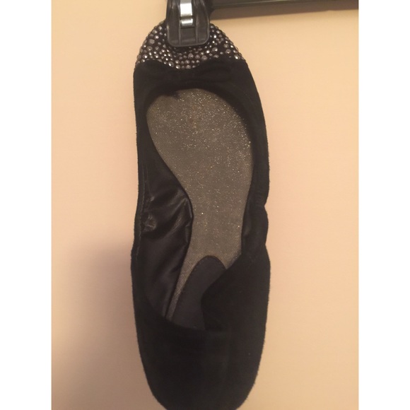 Sequined black flats