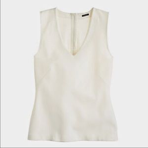 J.Crew Structured V Neck Shell White