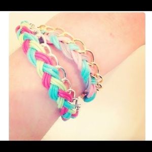 Hand woven customizable bracelet.