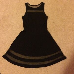 Black skater mesh lined dress