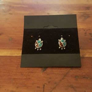 Turquoise turtle earrings