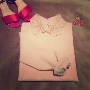 Zara crochet collar sweatshirt