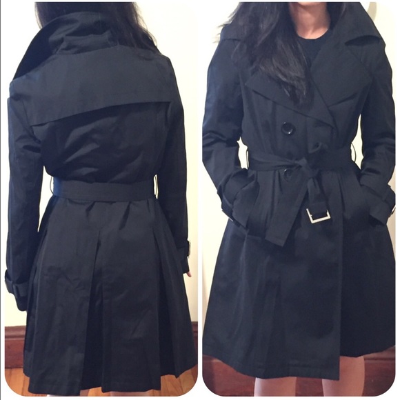 Michael Kors black belted trench coat **Sz Small** - Picture 4 of 4