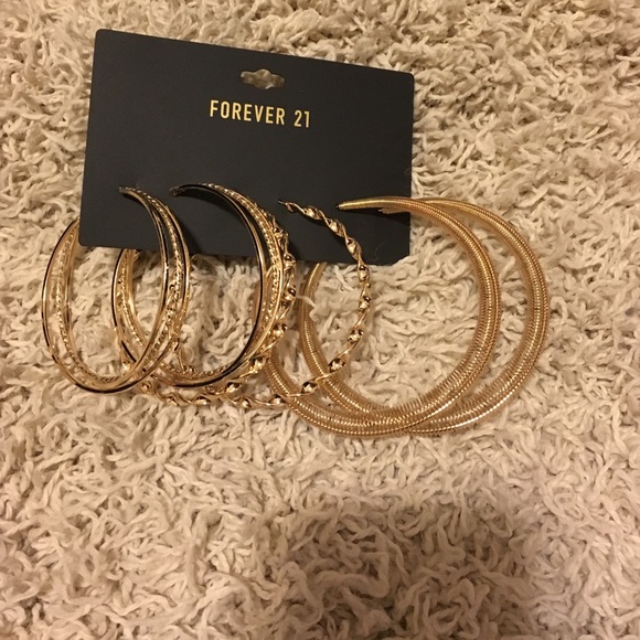Forever 21 Gold hoop earrings...3 different sets