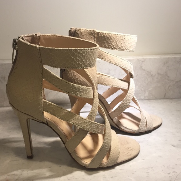 White Enzo Angiolini Open Toe Heels