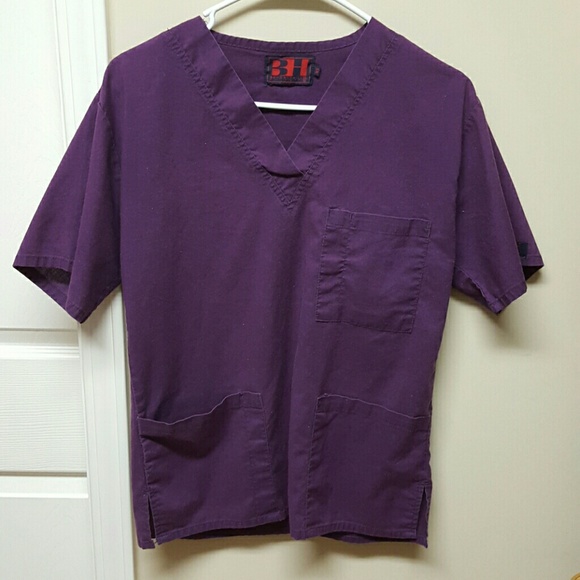 Dark purple scrub top