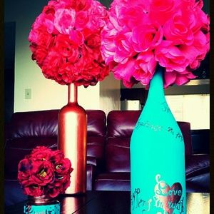 Home Decor vases with rose globes